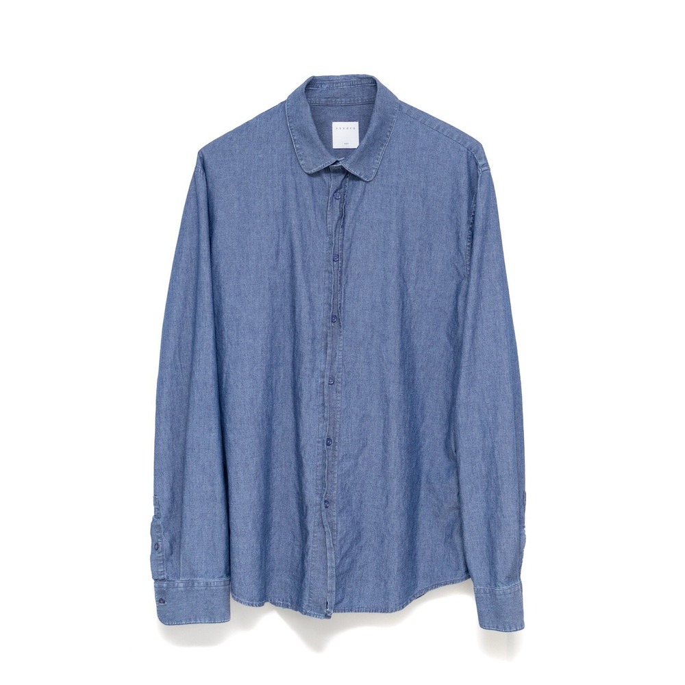 Sandro Paris Men's Shirt Size:L Button Up Chambray Long Sleeve Cotton